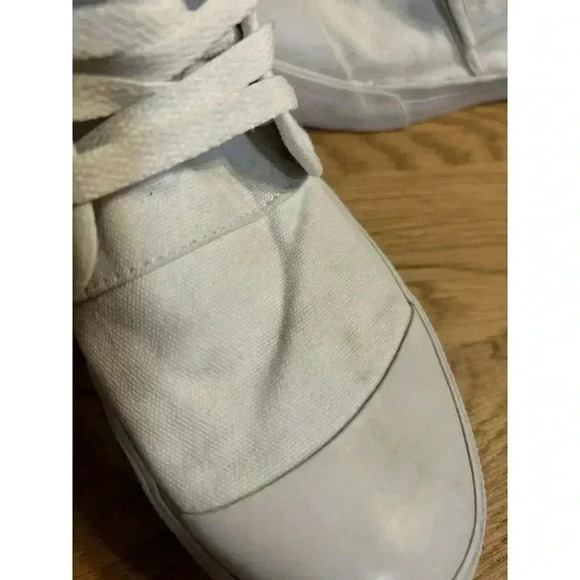 BANGS White High Top Unisex Tennis Shoes Women's 8.5 Butterfly Flowers - Picture 4 of 11